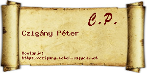 Czigány Péter névjegykártya