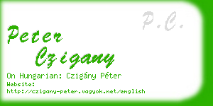 peter czigany business card